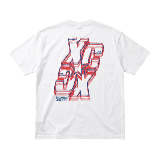 white oversized printed tee