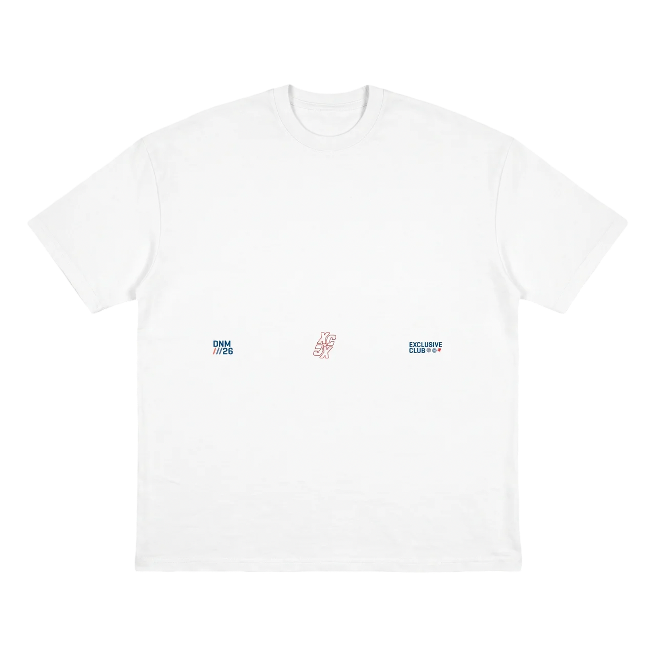 white oversized printed tee
