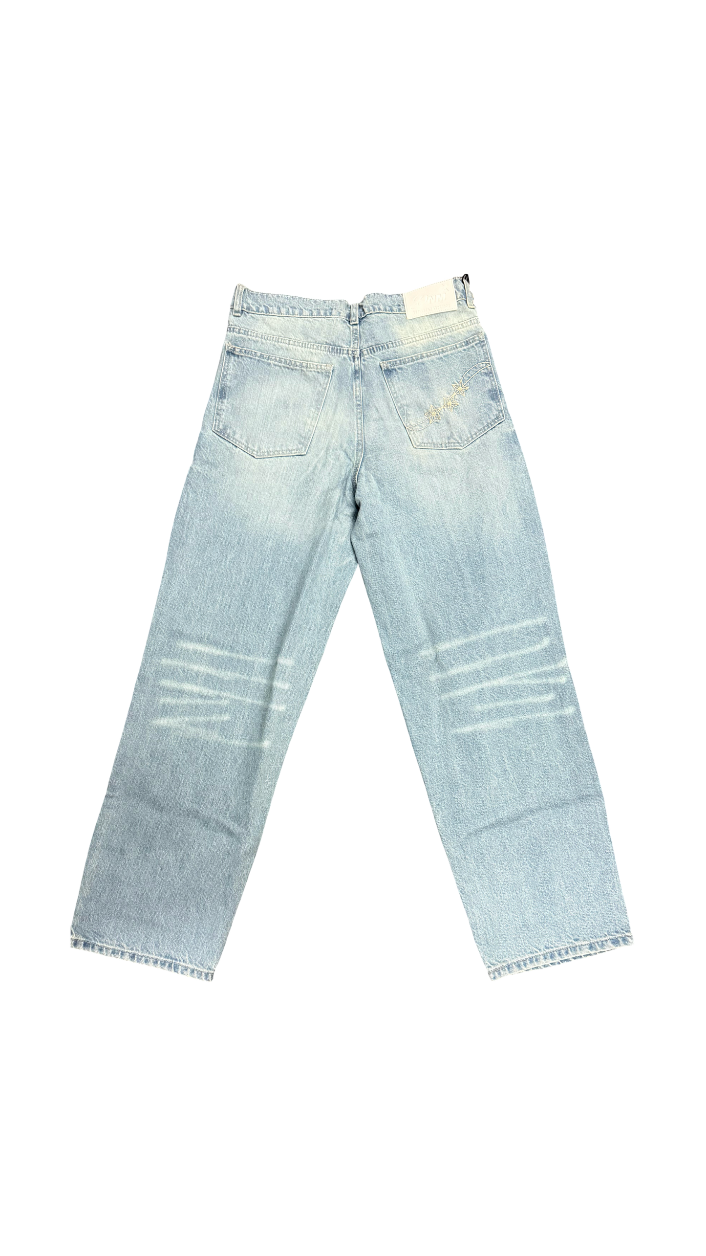 straight washed iced jeans (men)