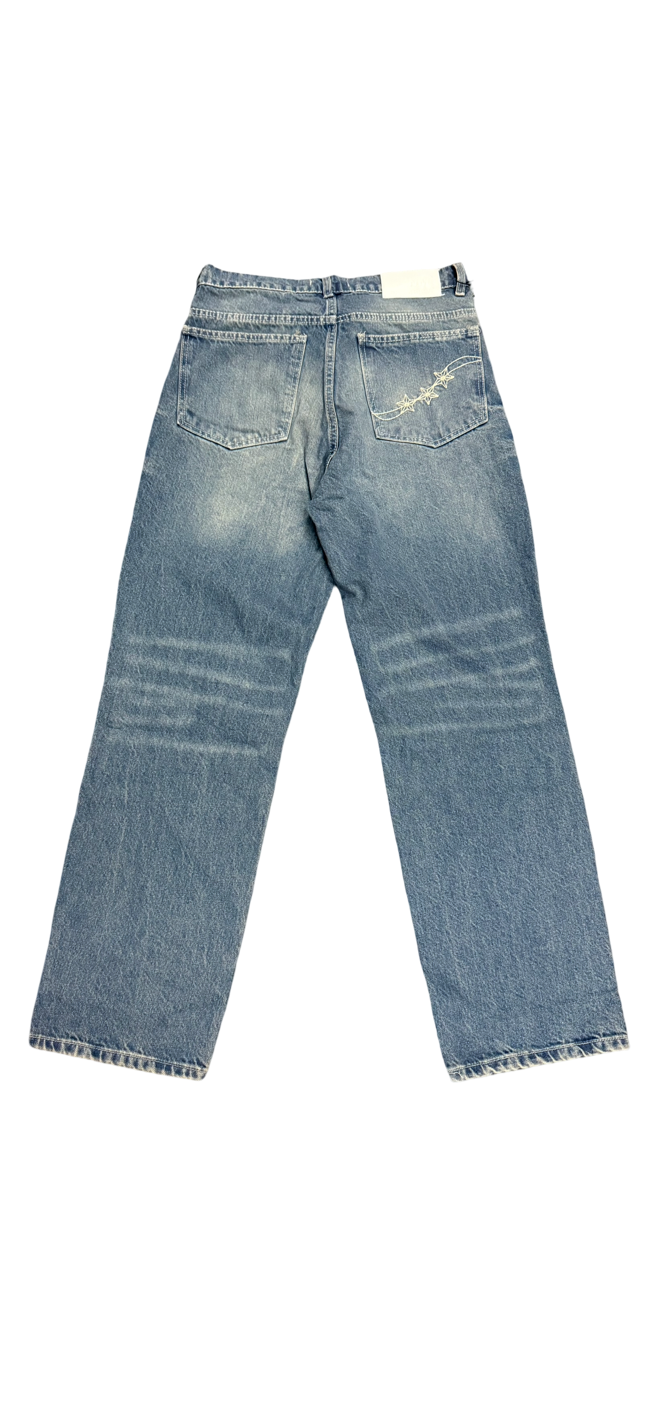 straight heavy washed jeans (men)