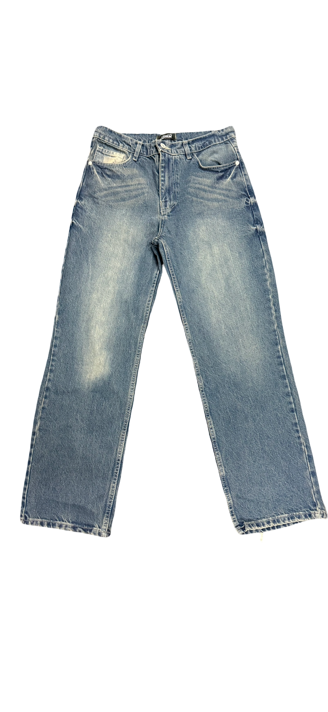 straight heavy washed jeans (men)