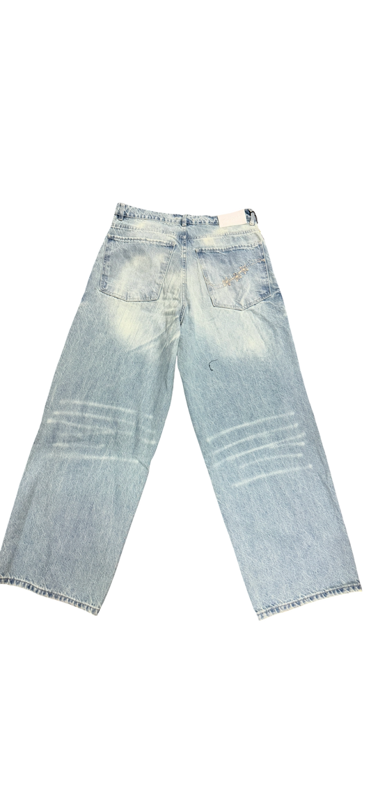baggy washed iced jeans (men)