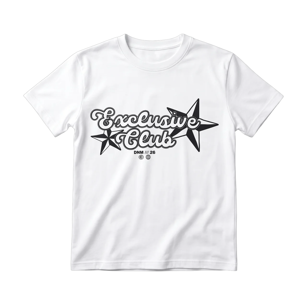 white printed baby tee