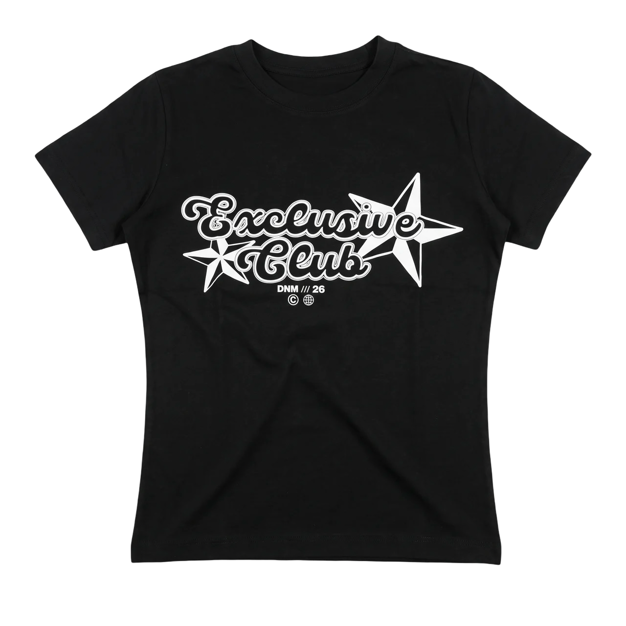 black printed baby tee