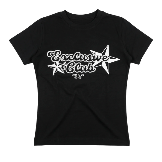 black printed baby tee