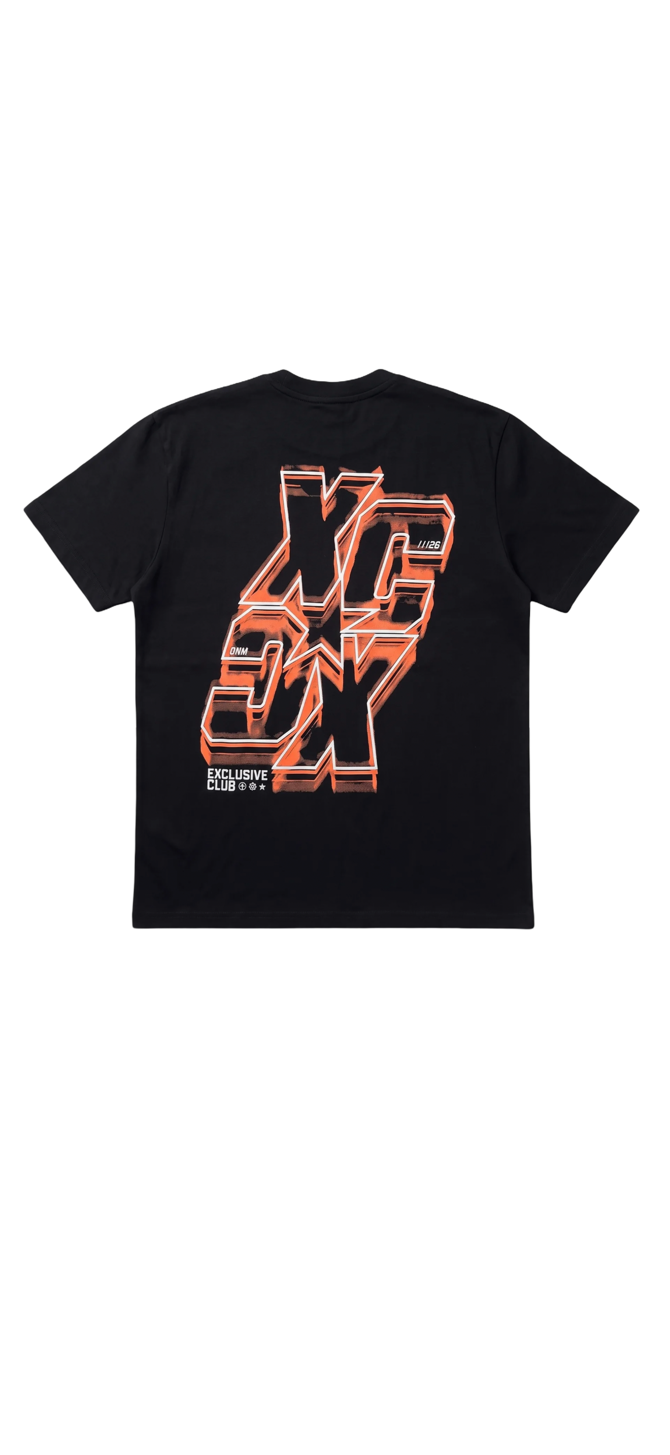 black oversized printed tee
