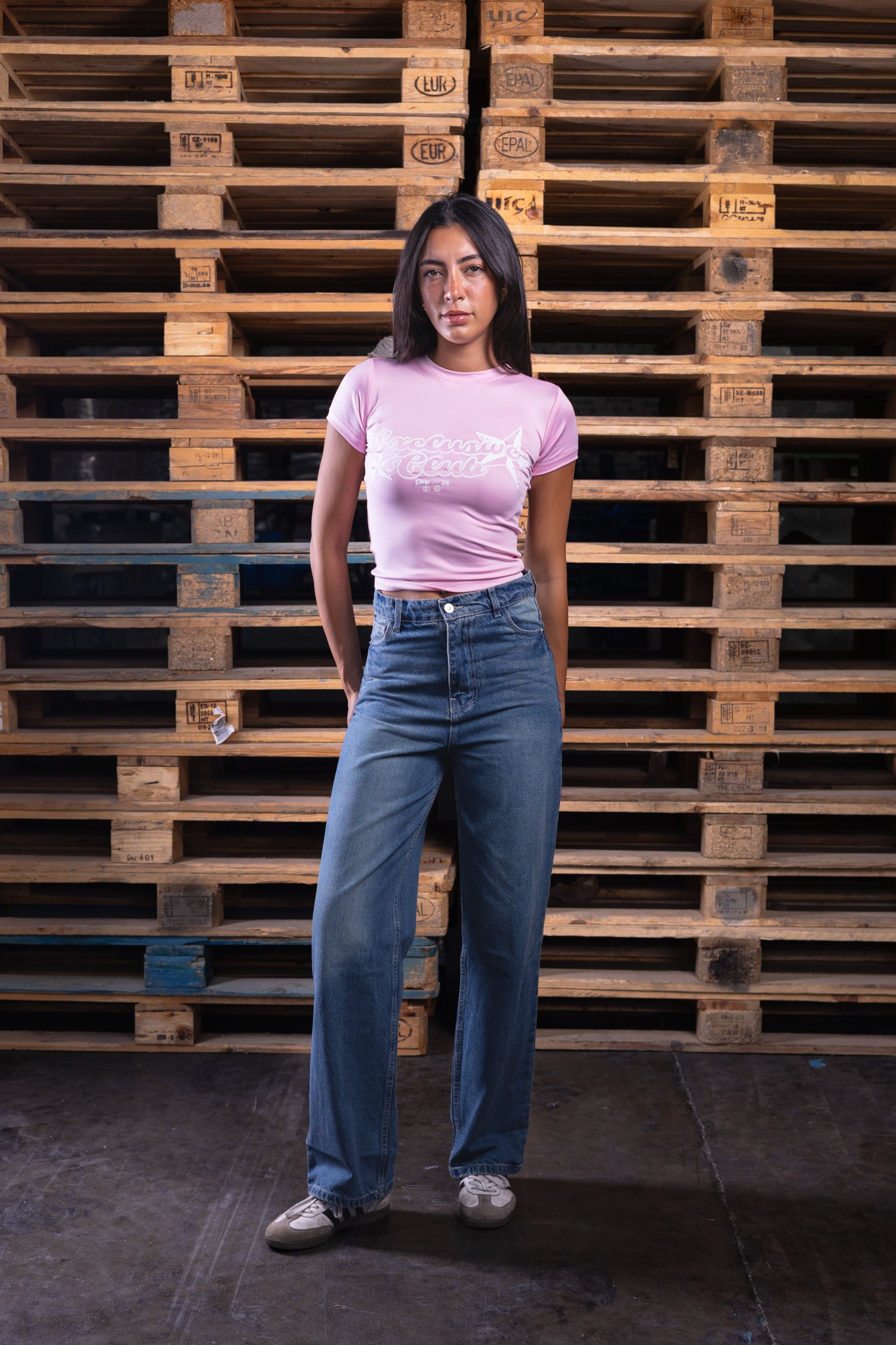 pink printed baby tee