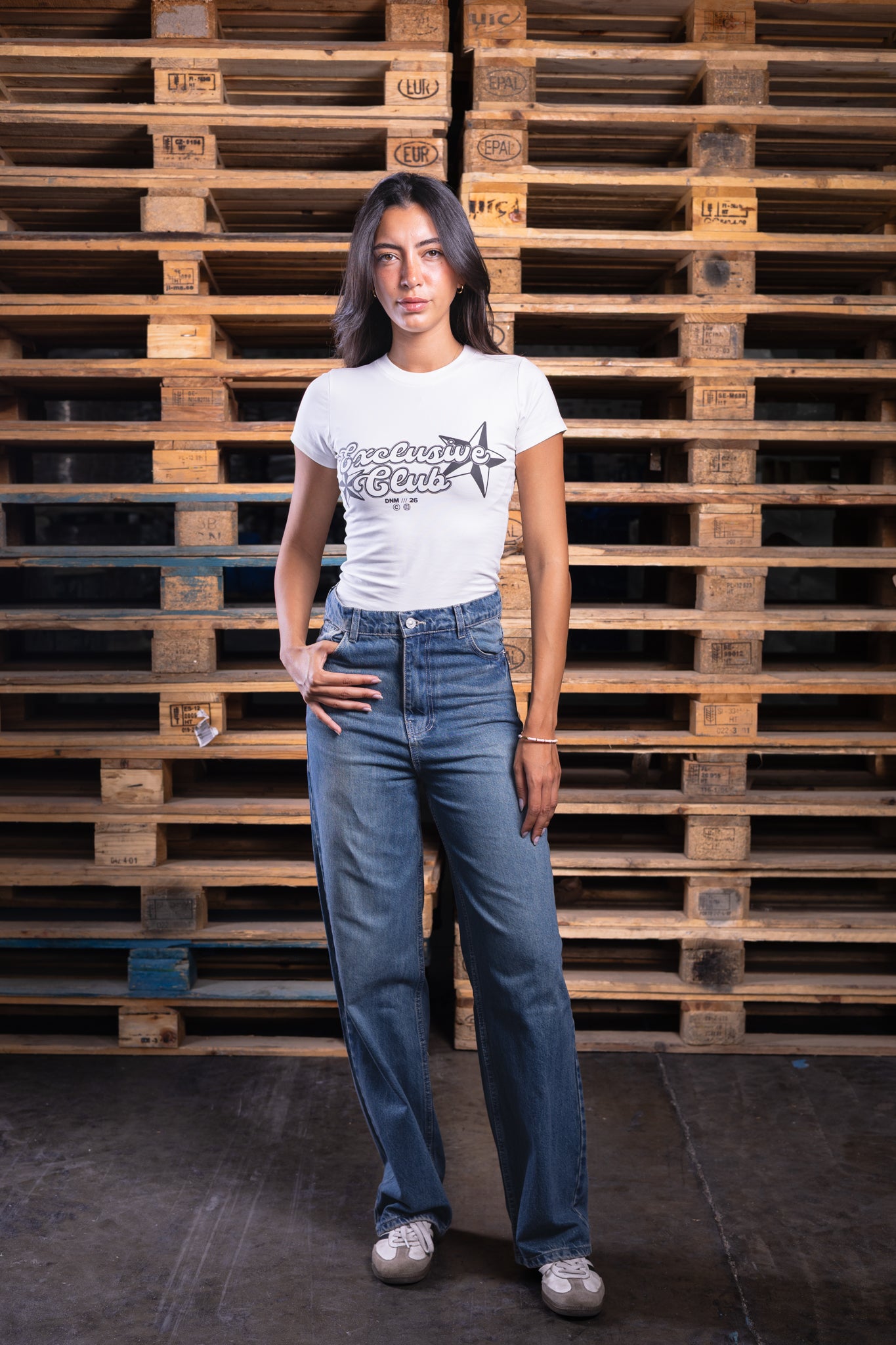 white printed baby tee