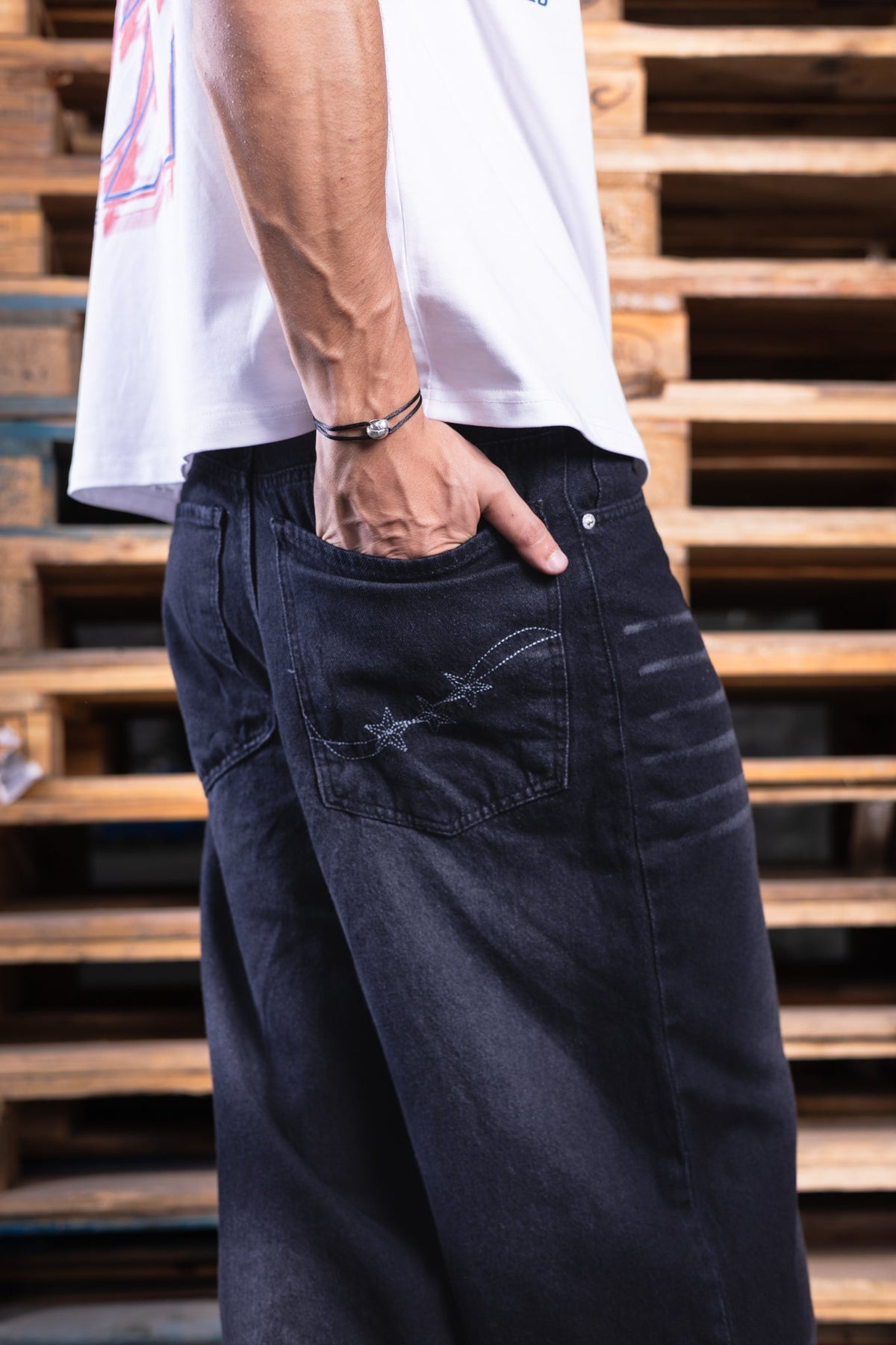 baggy charcoal washed jeans (men) - DNM.EG