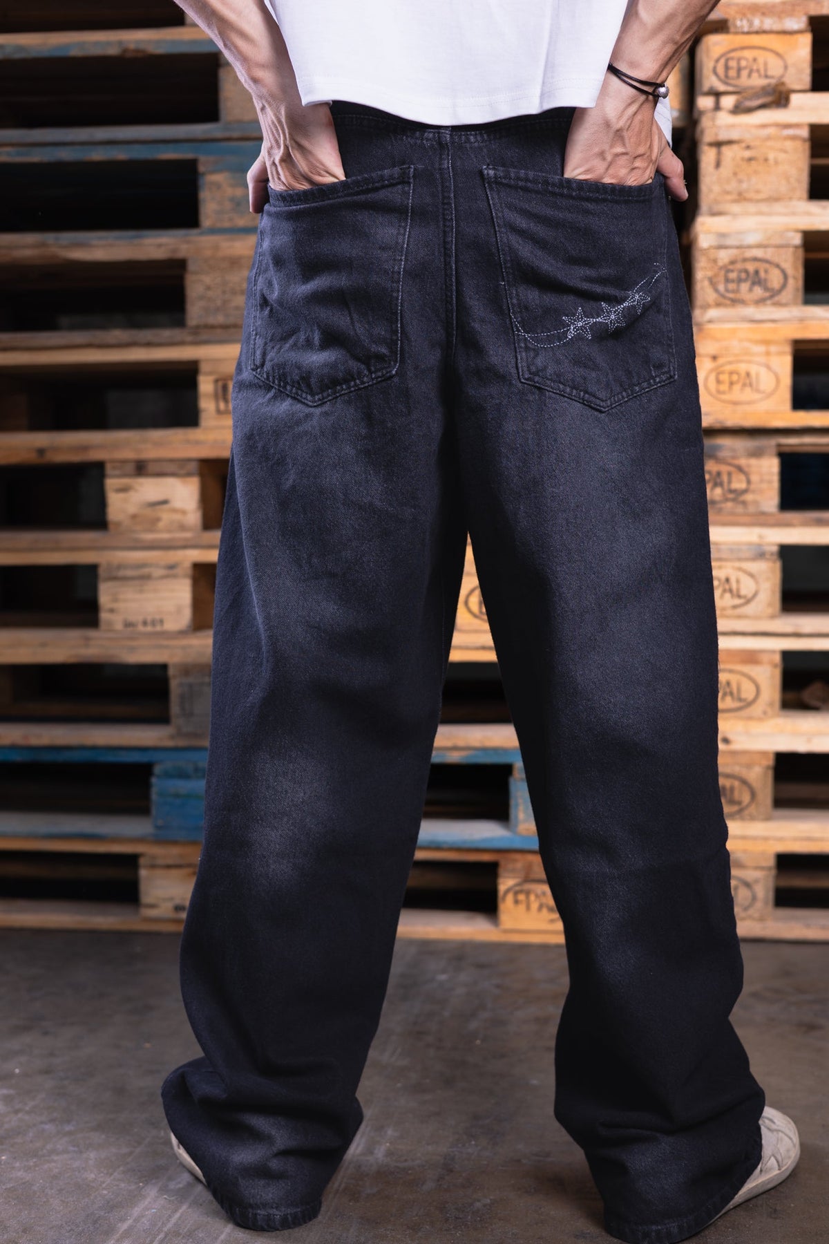 baggy charcoal washed jeans (men) - DNM.EG