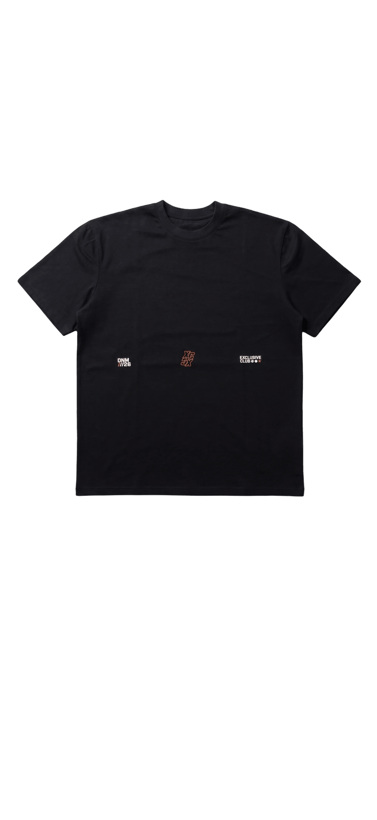 black oversized printed tee - DNM.EG