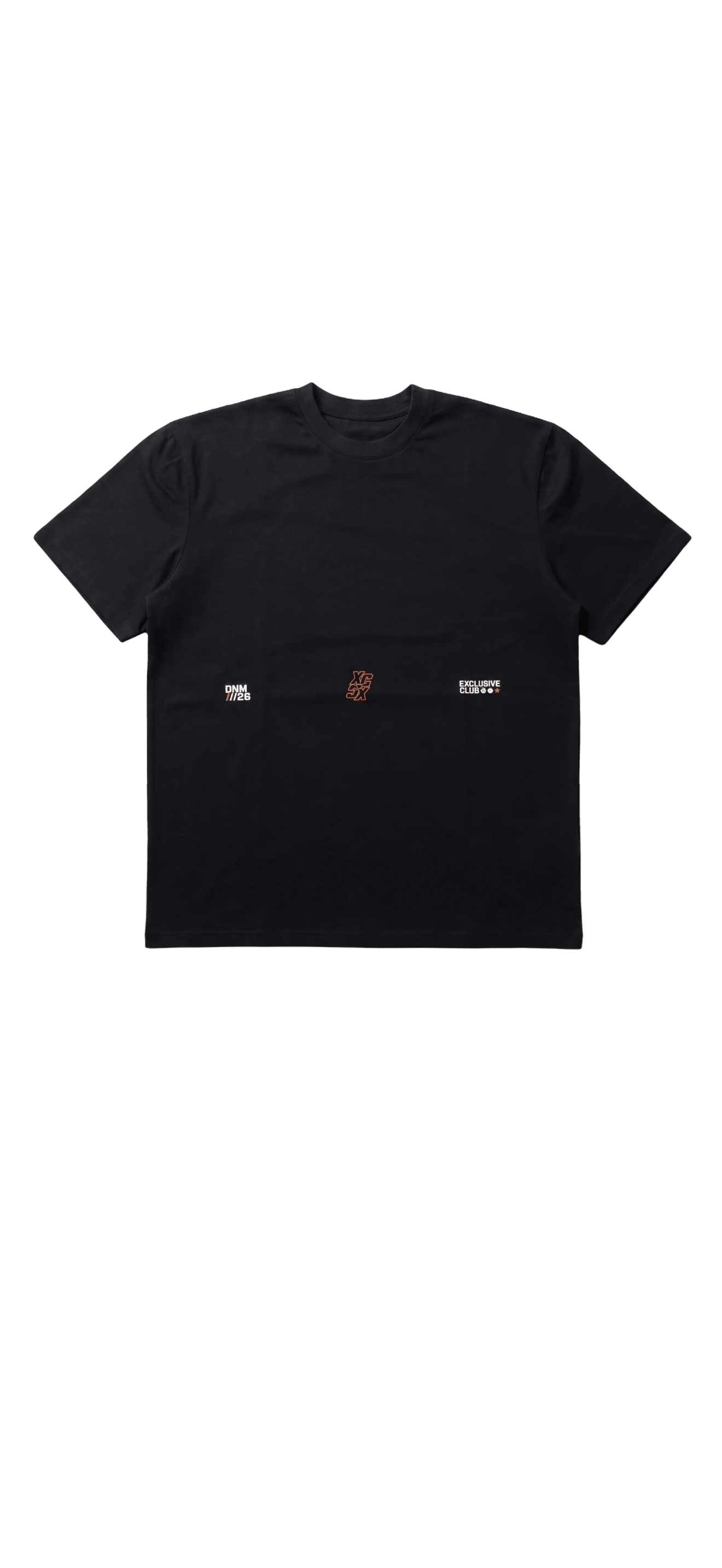black oversized printed tee - DNM.EG