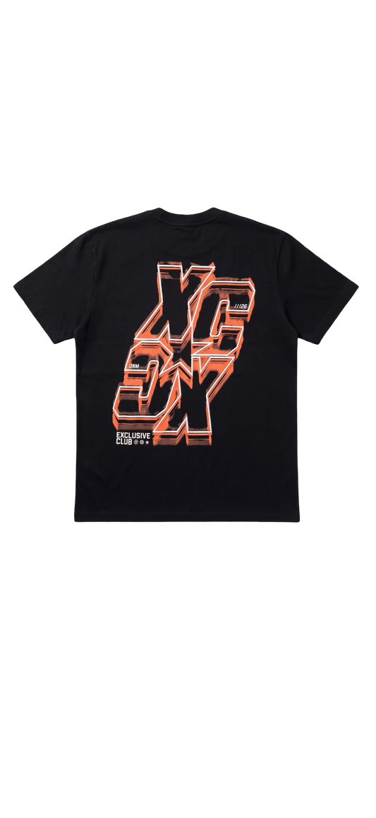 black oversized printed tee - DNM.EG