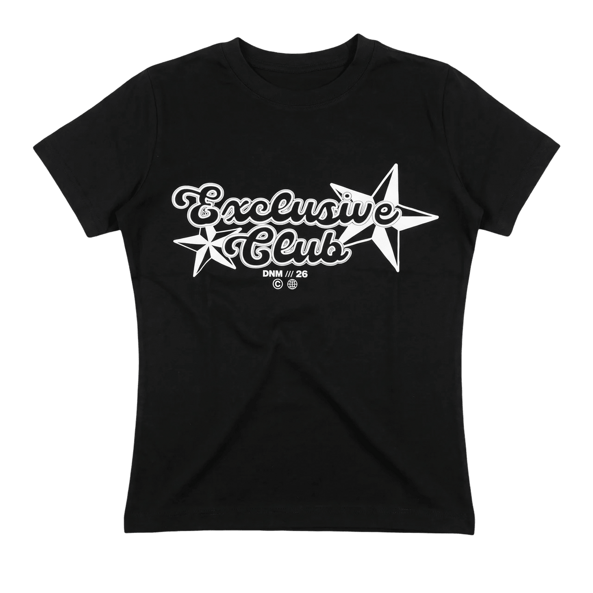 black printed baby tee - DNM.EG