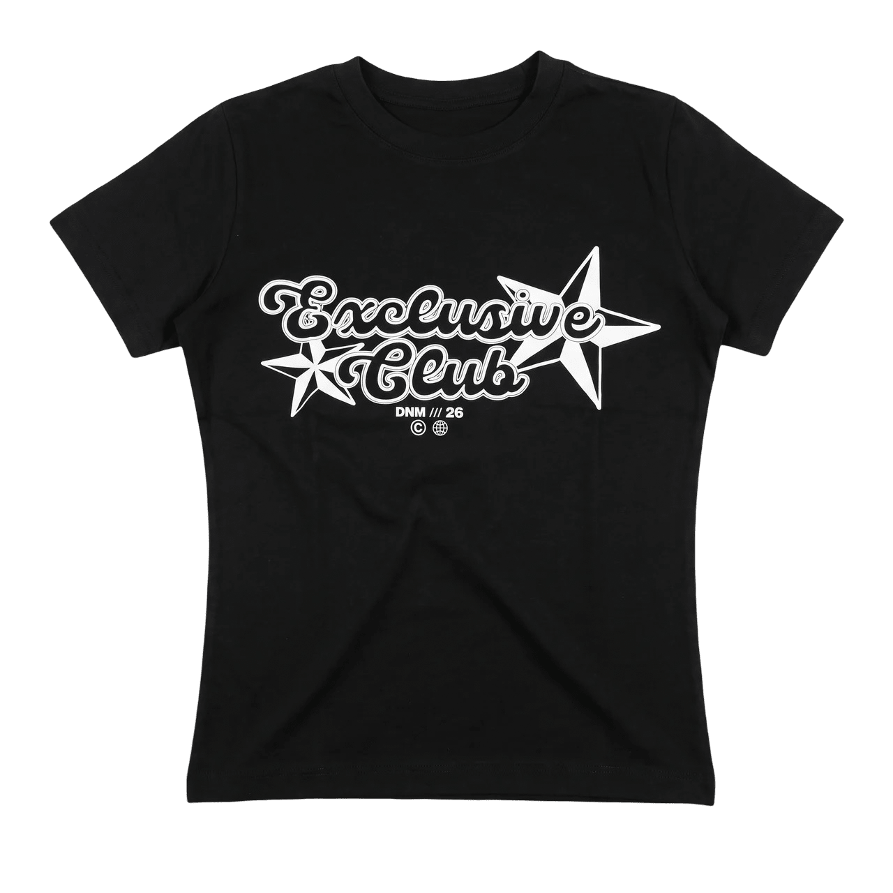 black printed baby tee - DNM.EG