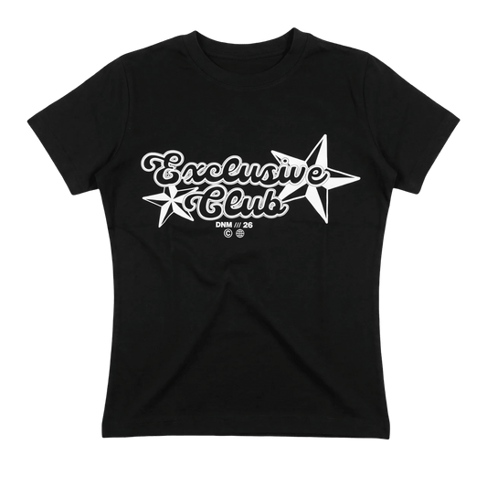 black printed baby tee - DNM.EG