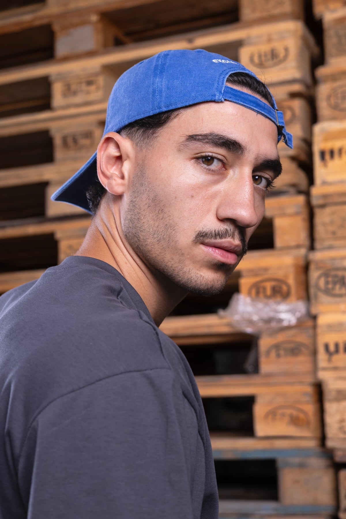 blue washed cap - DNM.EG