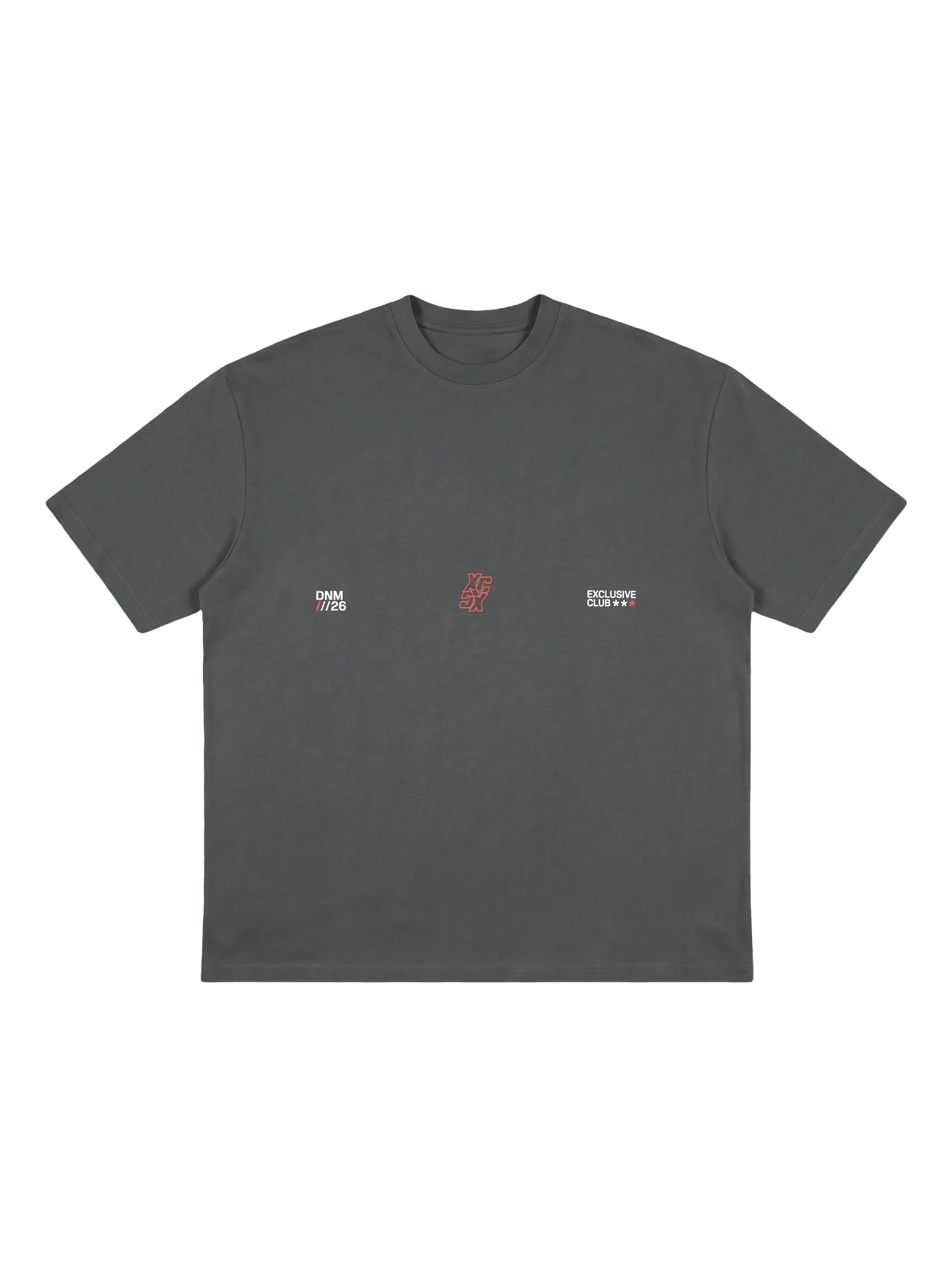 grey oversized printed tee - DNM.EG