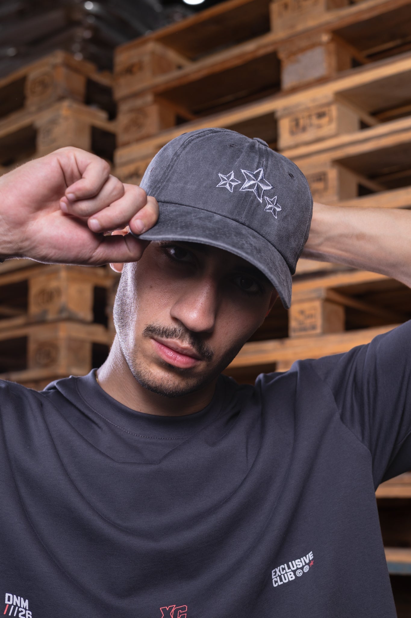 grey washed cap - DNM.EG
