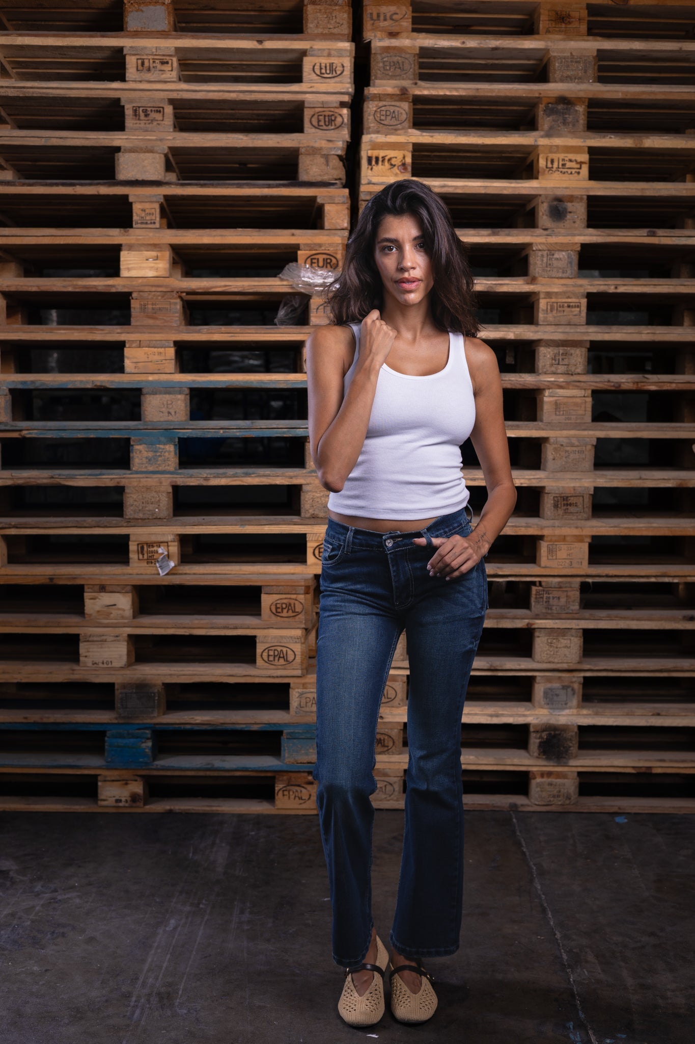 low waist ocean washed denim - DNM.EG