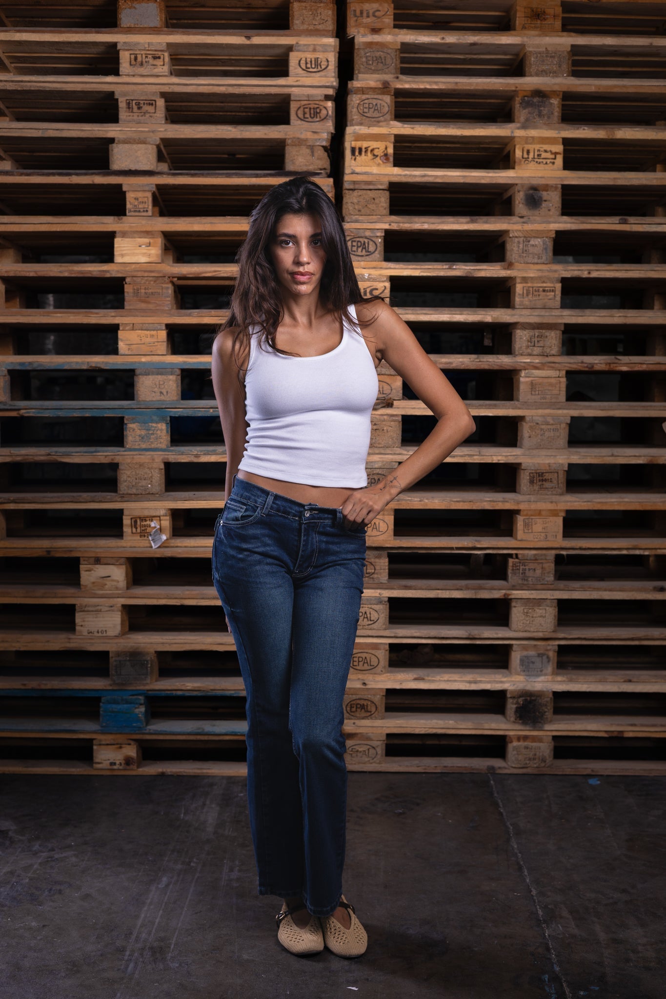 low waist ocean washed denim - DNM.EG