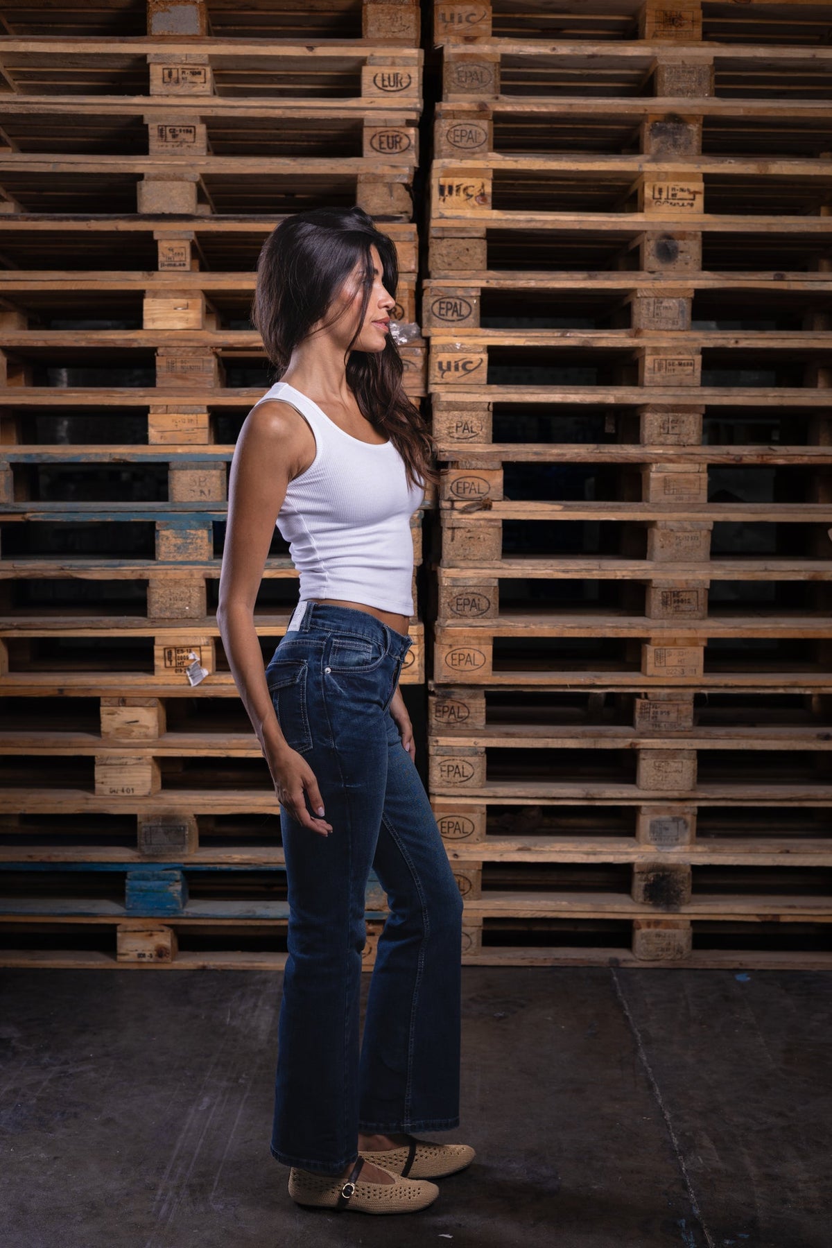low waist ocean washed denim - DNM.EG