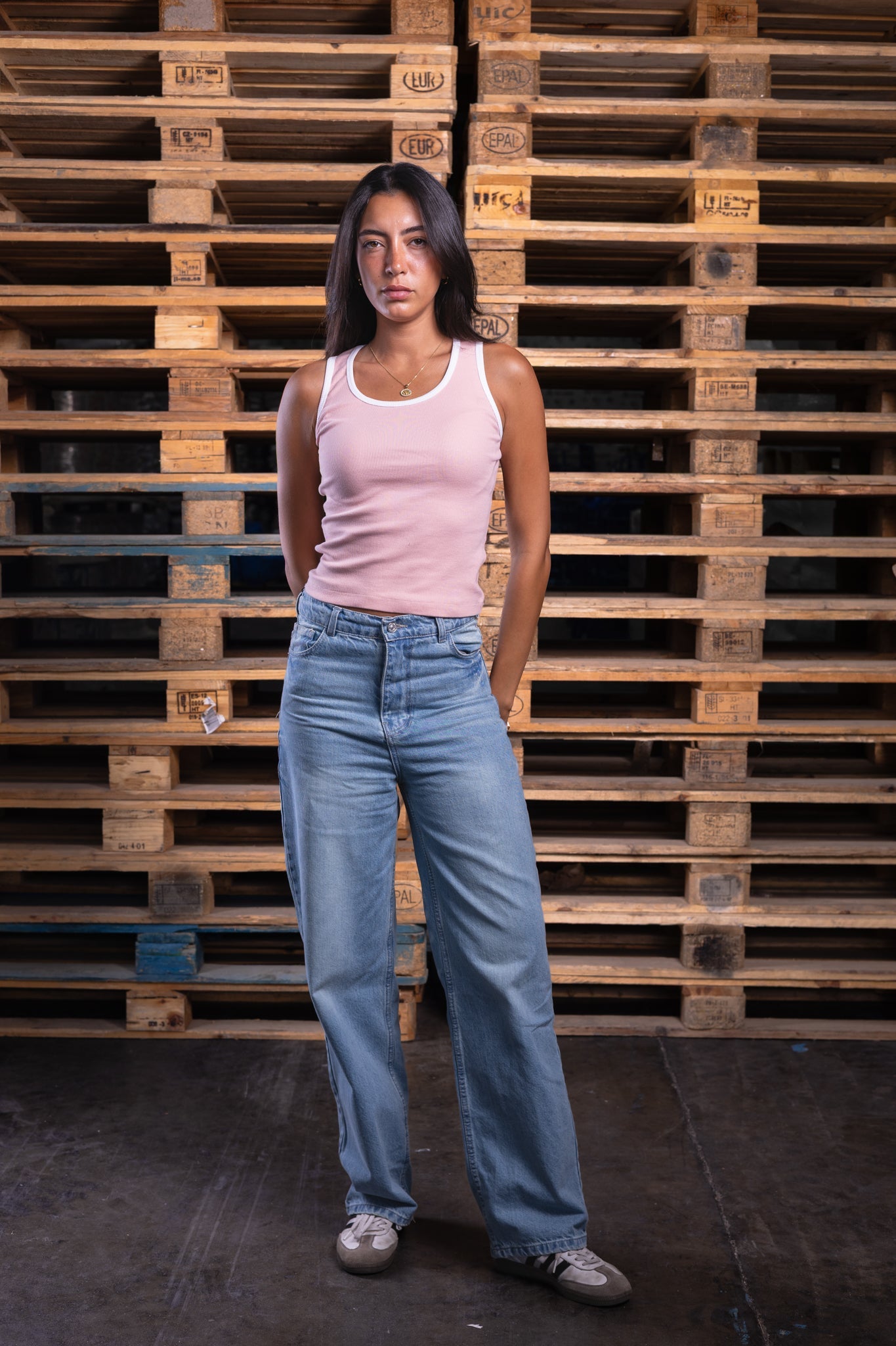 pink on white top - DNM.EG