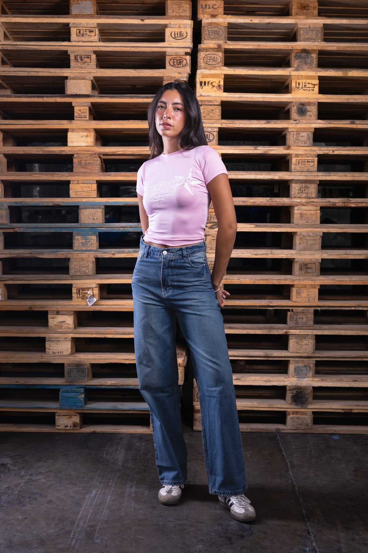 pink printed baby tee - DNM.EG