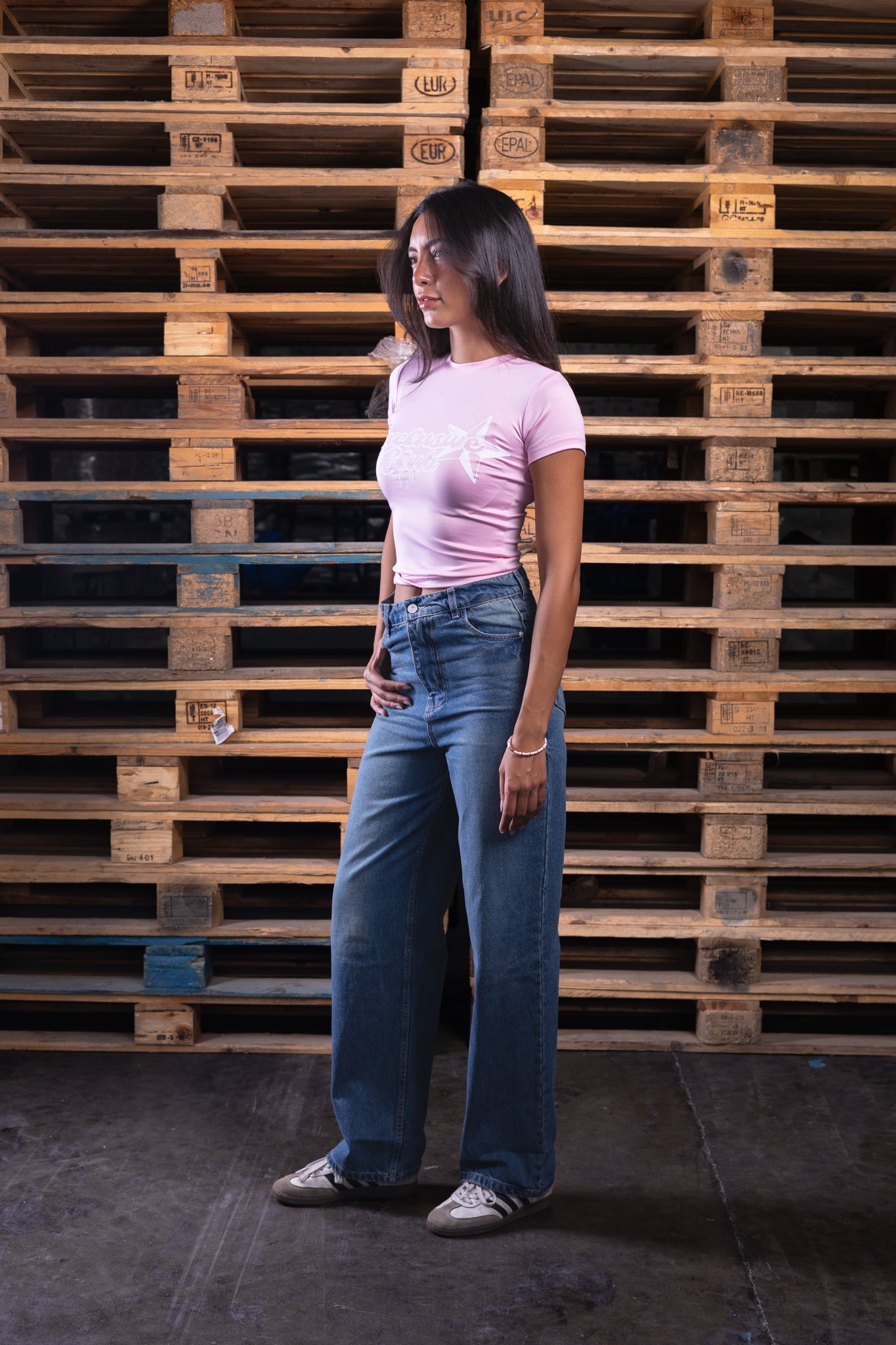 pink printed baby tee - DNM.EG