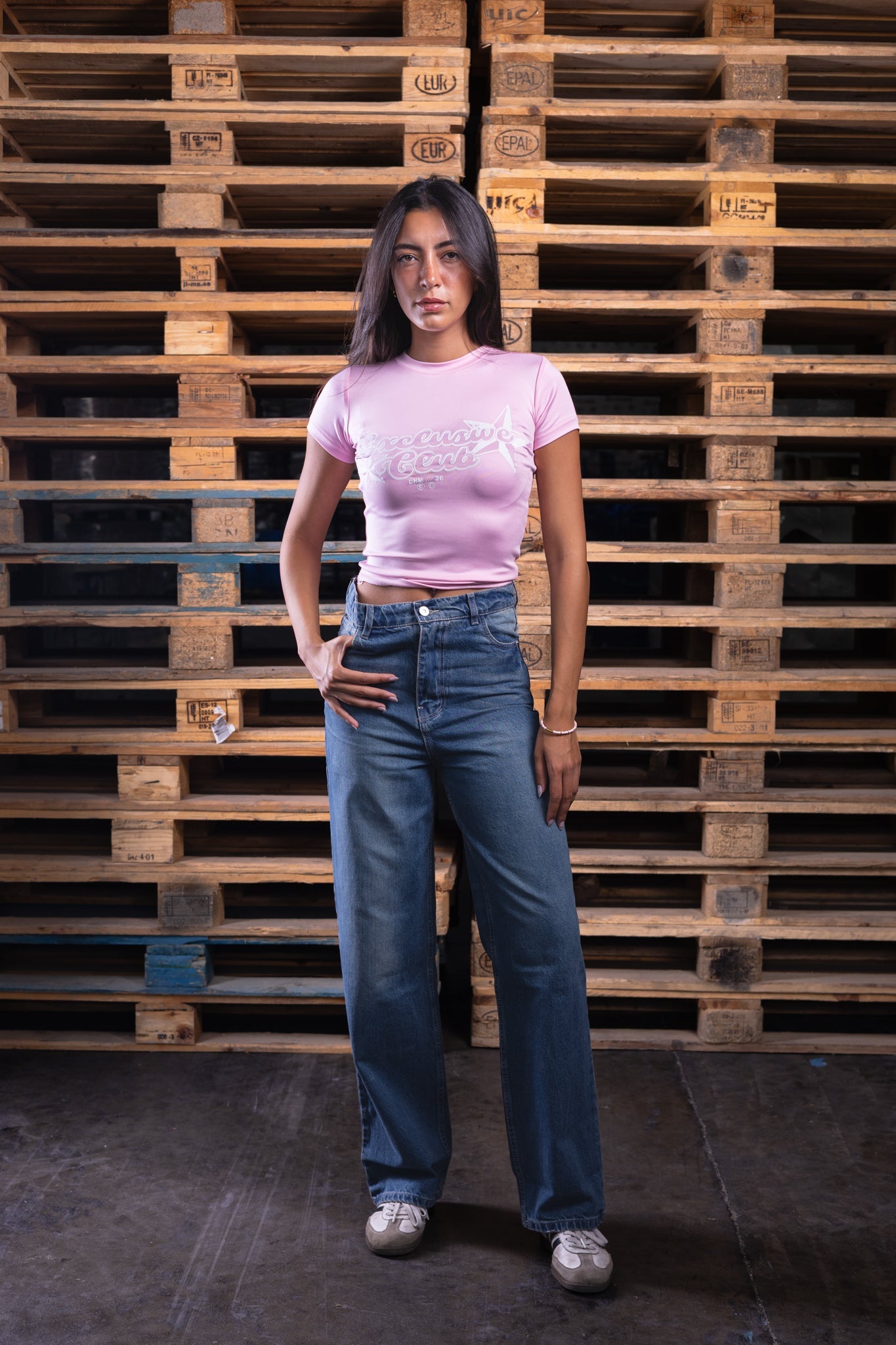 pink printed baby tee - DNM.EG