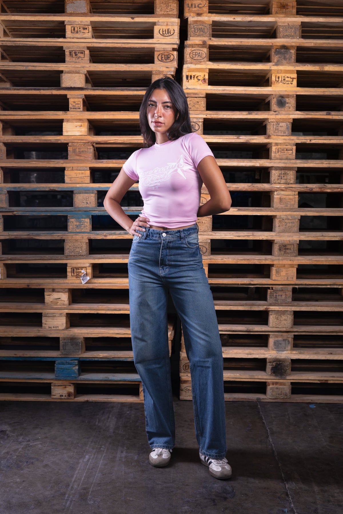 pink printed baby tee - DNM.EG