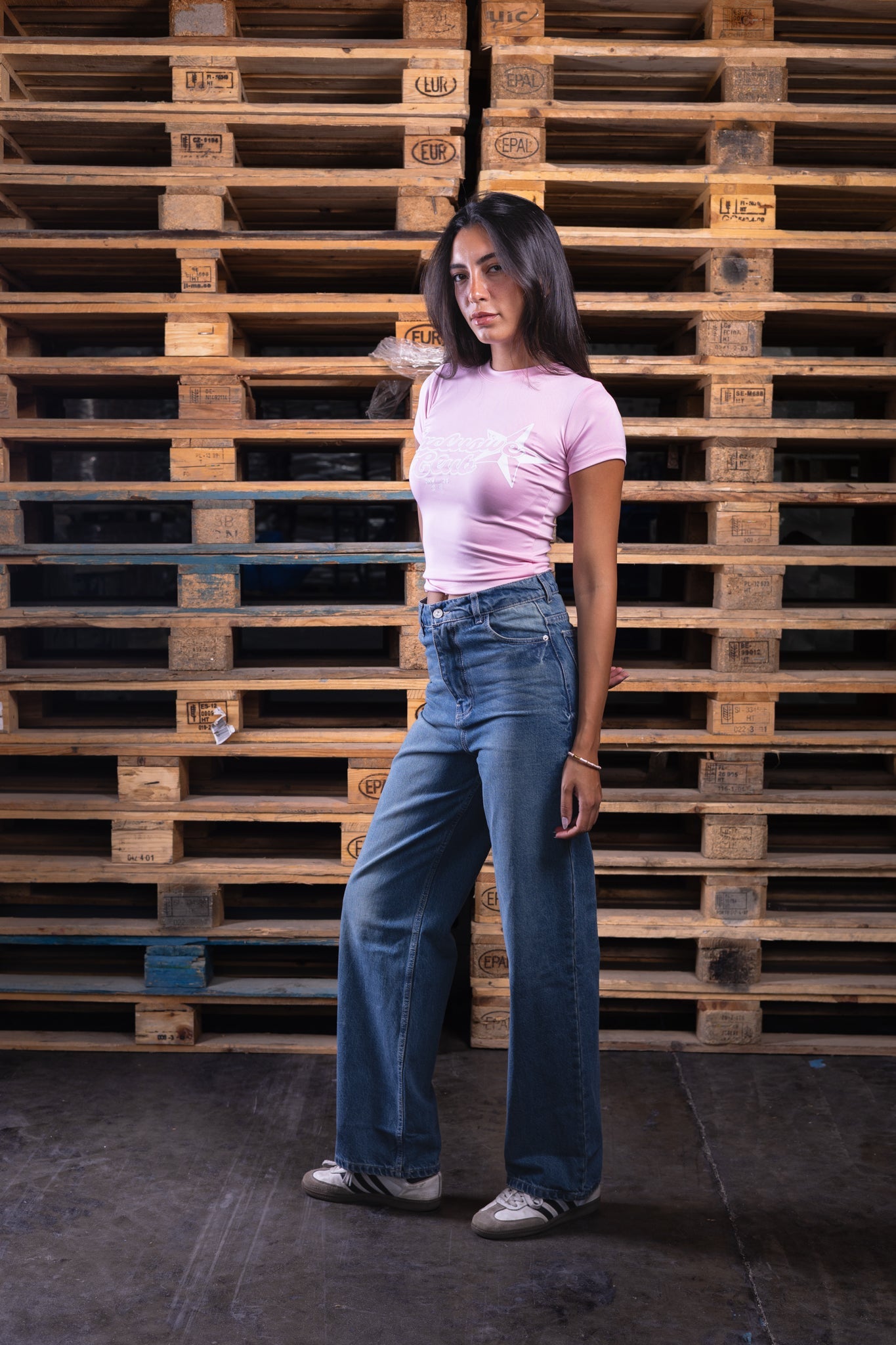 pink printed baby tee - DNM.EG