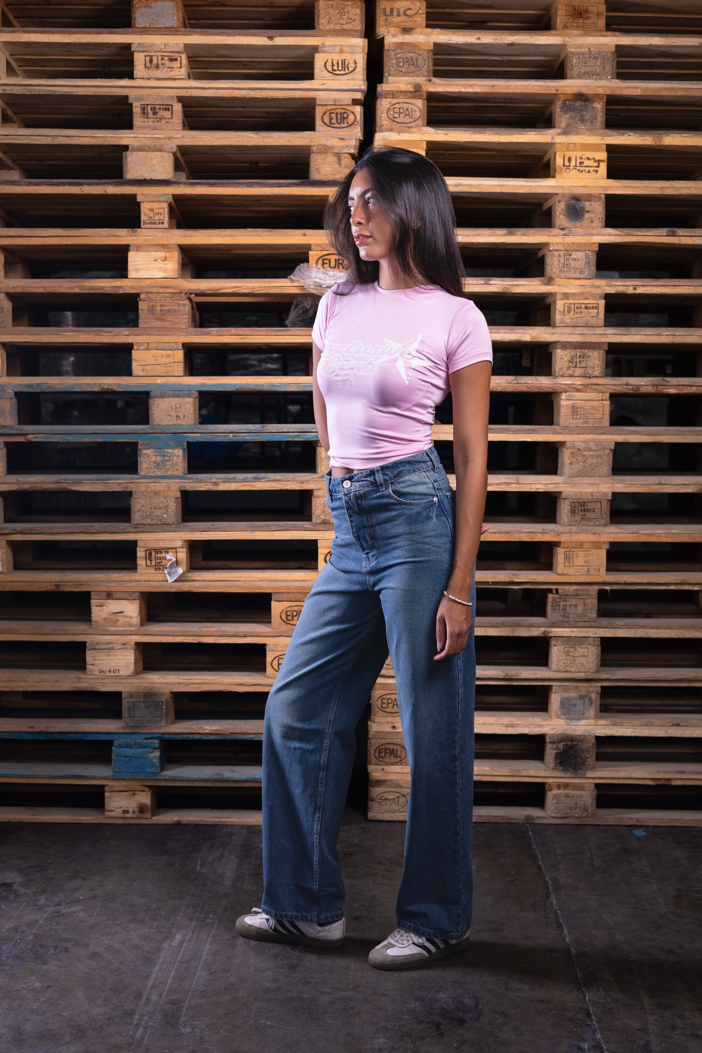 pink printed baby tee - DNM.EG