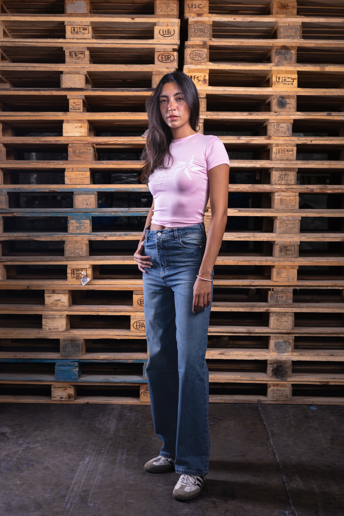 pink printed baby tee - DNM.EG