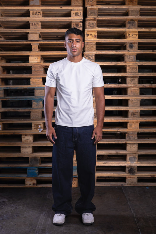 white essential slim fit t shirt - DNM.EG