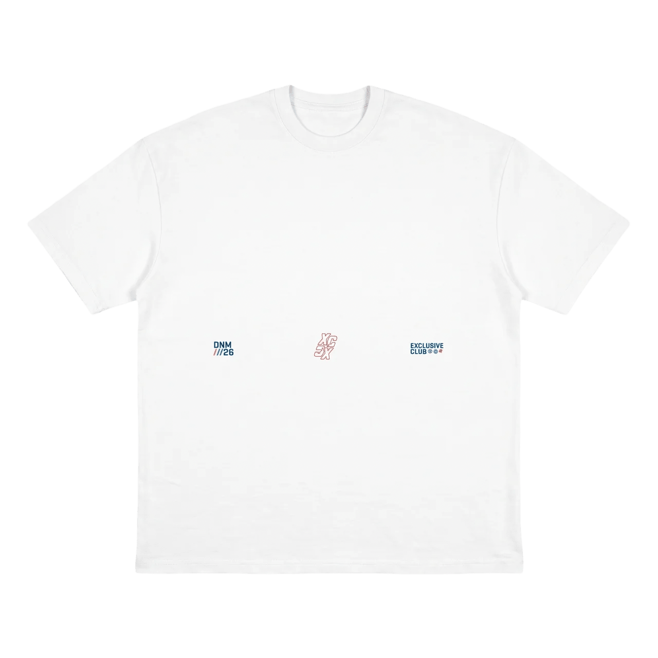 white oversized printed tee - DNM.EG