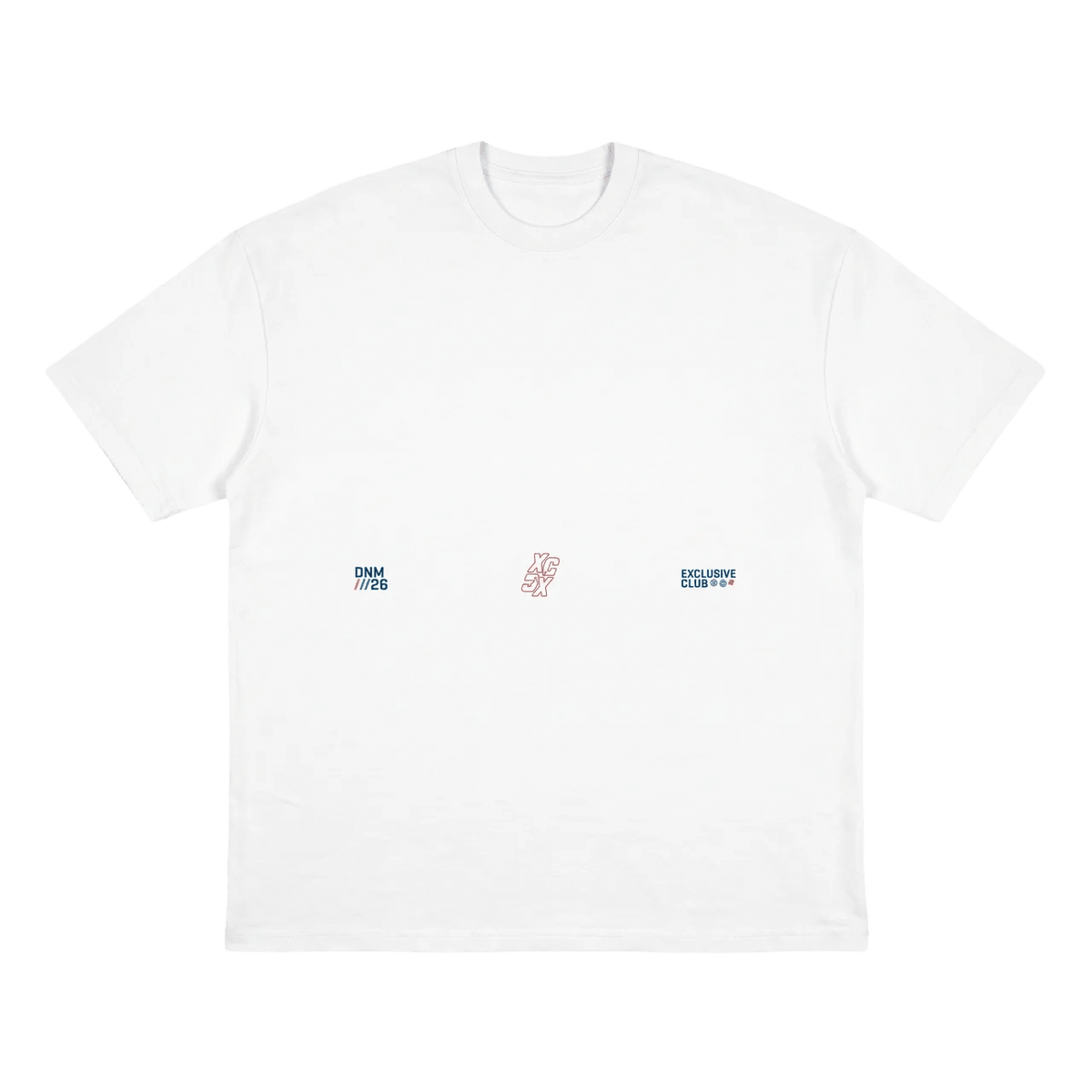 white oversized printed tee - DNM.EG