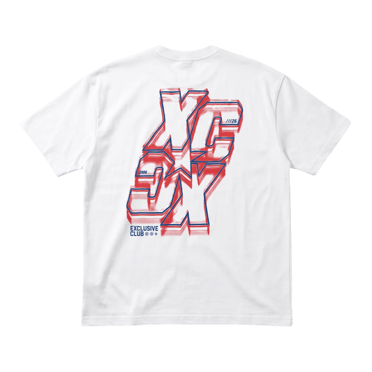 white oversized printed tee - DNM.EG